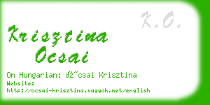 krisztina ocsai business card